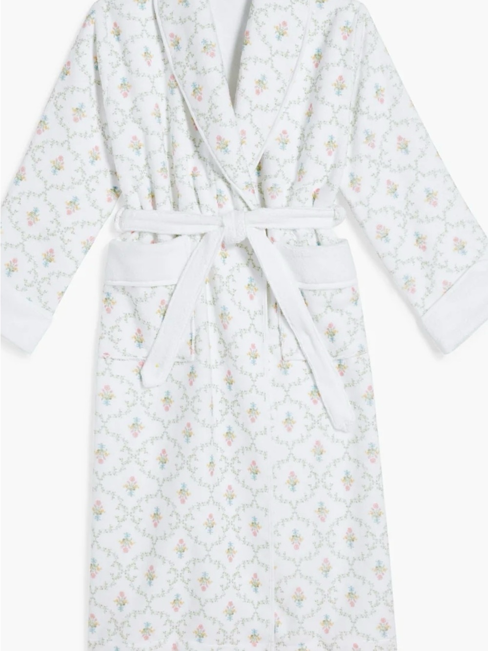 Hill House Floral White Cotton Hotel Robe